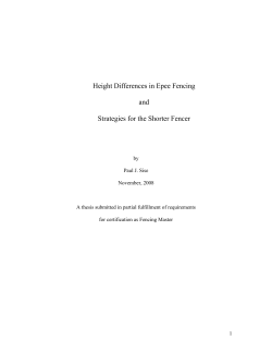 Height Differences in Epee Fencing and Strategies for the Shorter