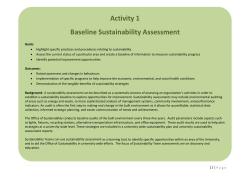 Activity 1 Baseline Sustainability Assessment