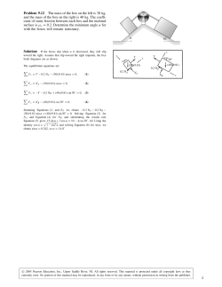 Problem 9.12 The mass of the box on the left is 30 kg, and the mass