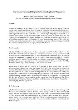 Near coastal wave modelling in the German Bight and Wadden Sea