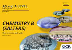 OCR AS and A Level Chemistry B Delivery Guide