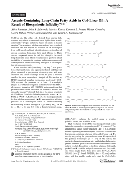 Arsenic-Containing Long-Chain Fatty Acids in Cod-Liver Oil