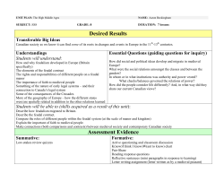 Desired Results Assessment Evidence