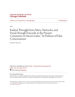 Radical Throught from Marx, Nietzsche, and Freud, through Foucault