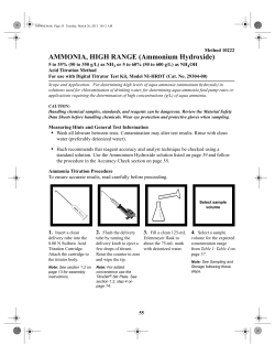 AMMONIA, HIGH RANGE (Ammonium Hydroxide)