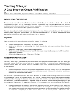 Teaching Notes for A Case Study on Ocean Acidification