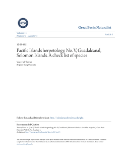 Pacific Islands herpetology, No. V, Guadalcanal, Solomon Islands. A