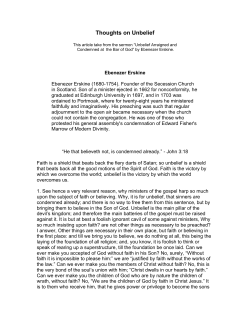 Thoughts on Unbelief