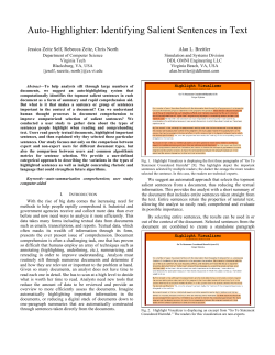 Auto-Highlighter: Identifying Salient Sentences in Text