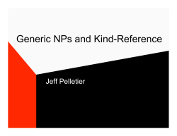 Generic NPs and Kind-Reference