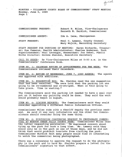 COMMISSIONER - Tillamook County