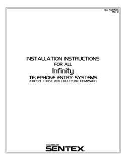 installation instructions for all infinity telephone entry systems