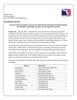 (321)  FOR IMMEDIATE RELEASE