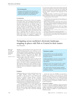 Navigating across medicine`s electronic landscape, stopping at
