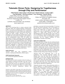 Telematic Dinner Party: Designing for