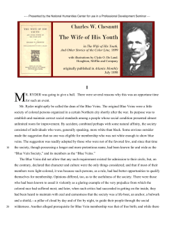 Charles W. Chesnutt, "The Wife of His Youth," short story, 1898