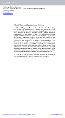 Political Theory and Feminist Social Criticism