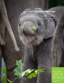 Oregon Zoo Annual Report, FY 2012-13