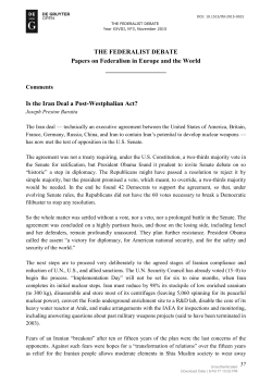 THE FEDERALIST DEBATE Papers on Federalism in Europe and