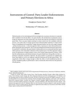 Party Leaders Endorsements and Primary Elections in Africa