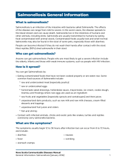 Salmonellosis General Information