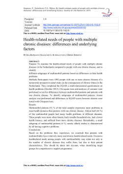 Health-related needs of people with multiple chronic diseases