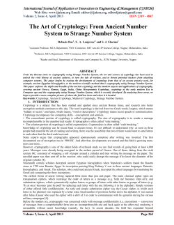 The Art of Cryptology: From Ancient Number System to Strange