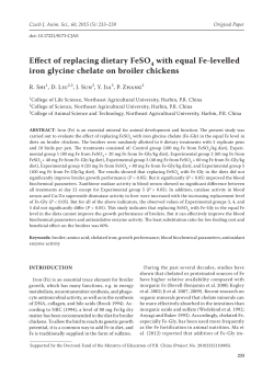 Effect of replacing dietary FeSO4 with equal Fe