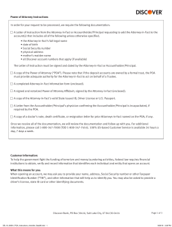 Power of Attorney Instructions