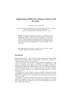 Implementing an RDF/OWL Ontology on Henry the III Fine Rolls
