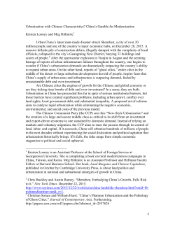 Urbanization with Chinese Characteristics?