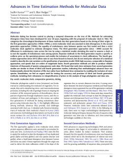 Advances in Time Estimation Methods for Molecular Data Perspective
