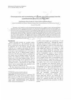 Overexpression and reconstitution of a eske iron sulfur protein from