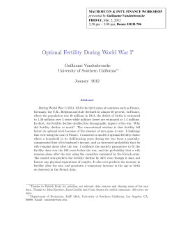 Optimal Fertility During World War I