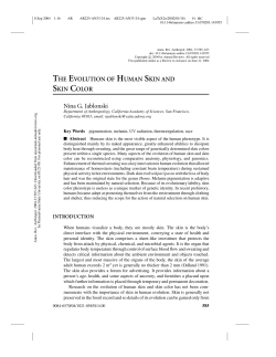THE EVOLUTION OF HUMAN SKIN AND SKIN COLOR
