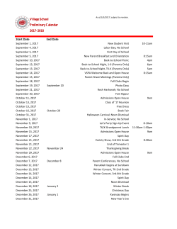 Start Date End Date Village School Preliminary Calendar 2017-2018