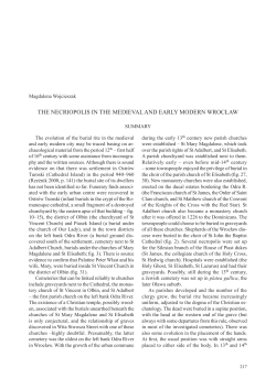 the necriopolis in the medieval and early modern wrocław
