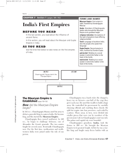 CHAPTER 7 Section 1 India`s First Empires