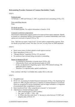 Reformulating Procedure Statement of Common Shareholders