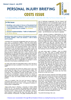 Personal Injury Briefing - July 2010