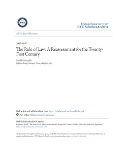 The Rule of Law: A Reassessment for the Twenty