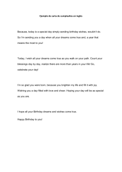 Ejemplo de carta de cumplea&ntilde;os en ingl&eacute;s Because