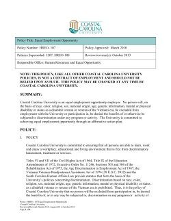 policy - Coastal Carolina University