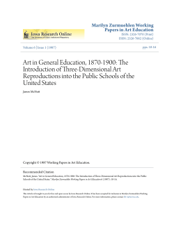 Art in General Education, 1870-1900: The Introduction of Three