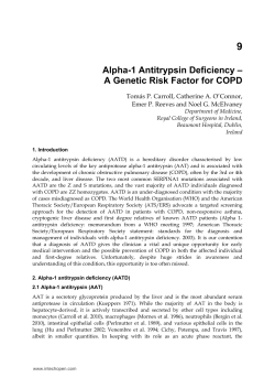 Alpha-1 Antitrypsin Deficiency &ndash; A Genetic Risk Factor