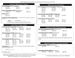 Cluster One: Skills for the 21st Century Cluster Three: The Natural