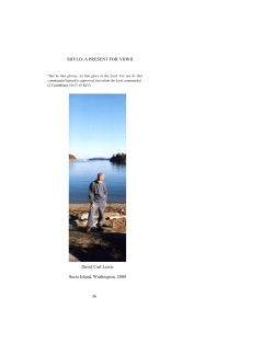 36 SHYLO: A PRESENT FOR YHW H David Carl Lewis Sucia Island