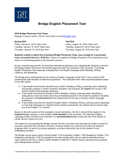 Bridge English Placement Test