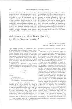 Determination of Sand Grain Sphericity by Stereo