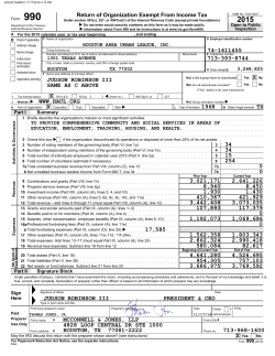 HAUL 2015 990 Form - Houston Area Urban League